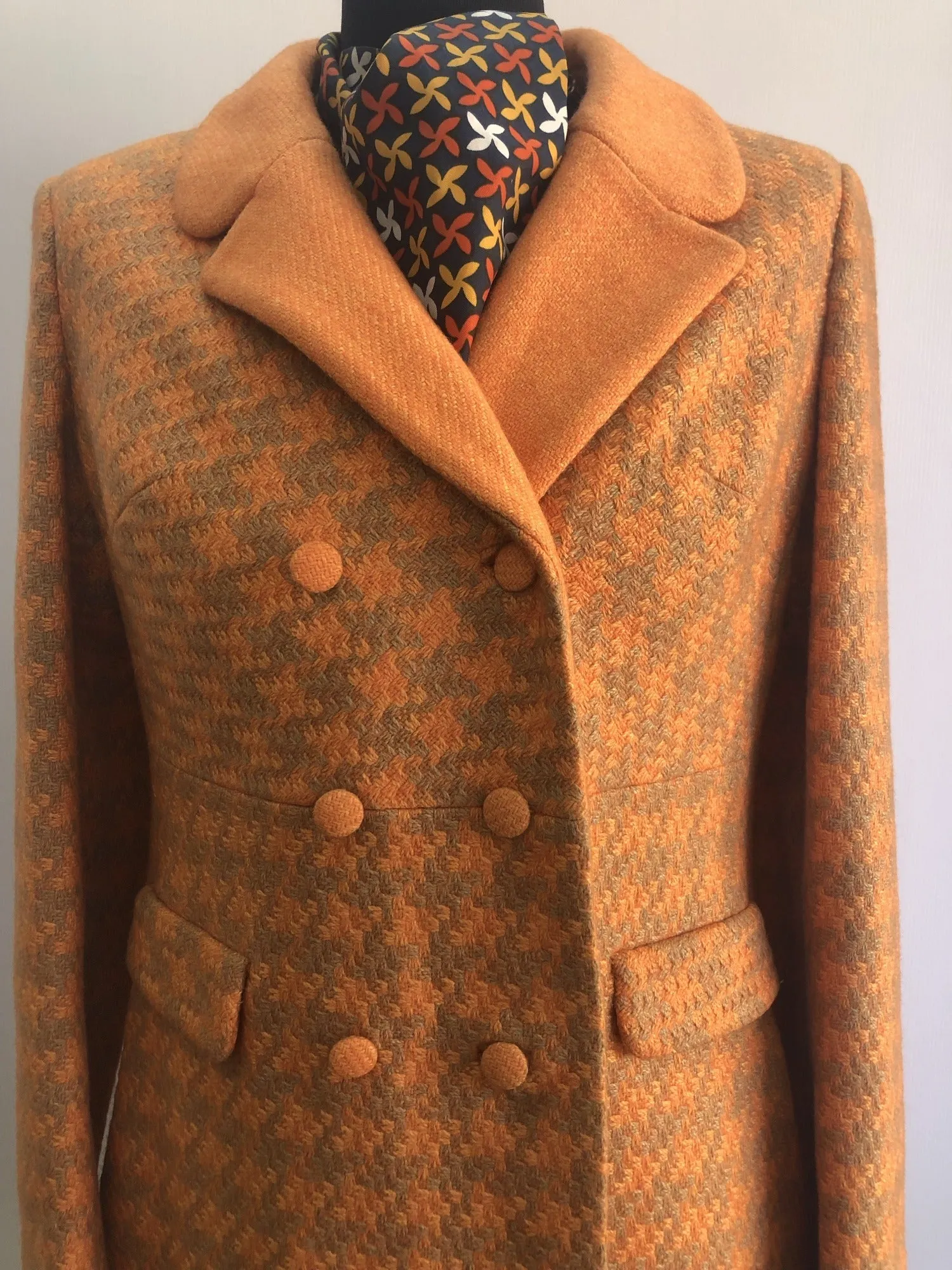 1960s Dogtooth Coat by London Maid - Size 12