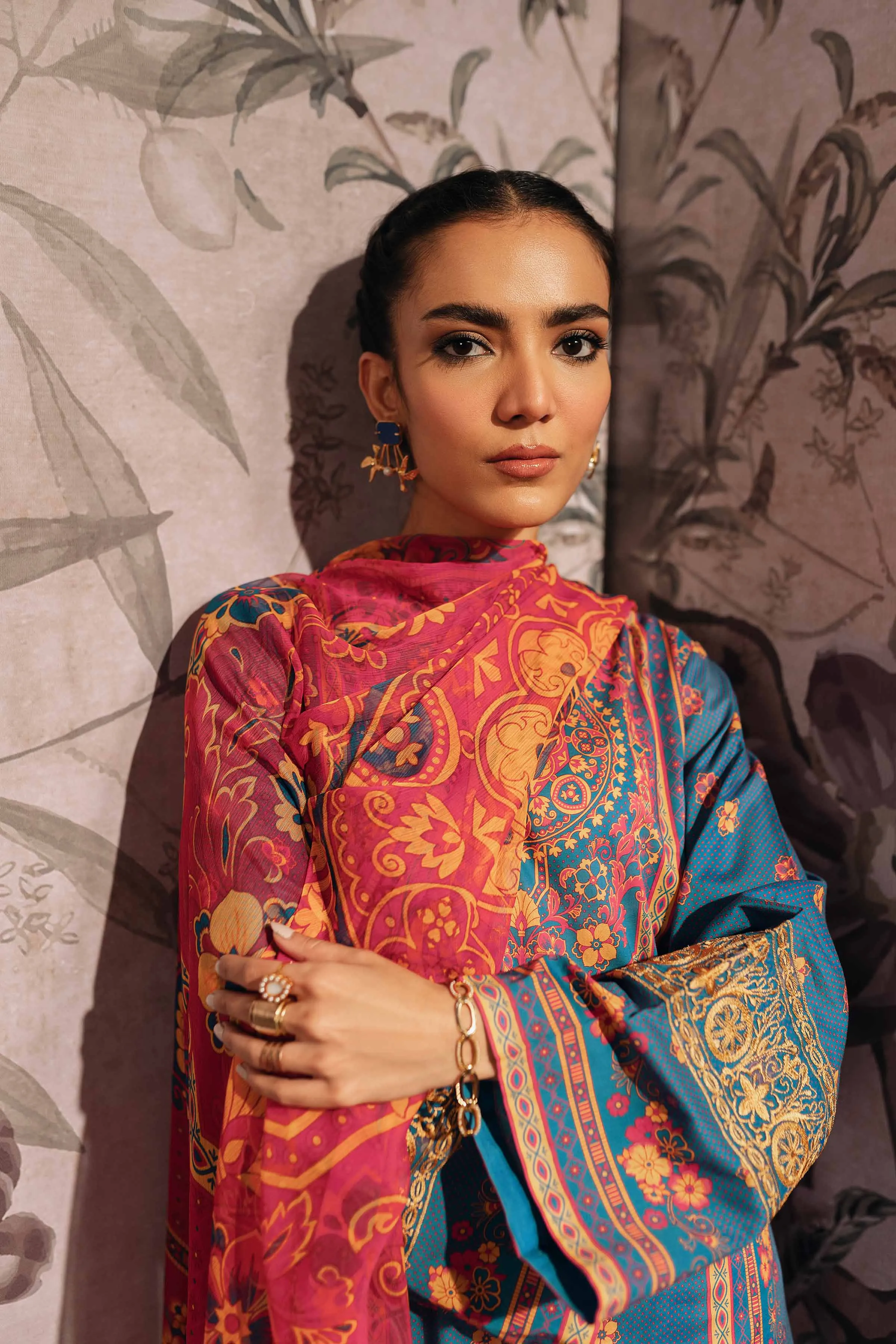 2 Piece - Digital Printed Embroidered Suit - 42301244