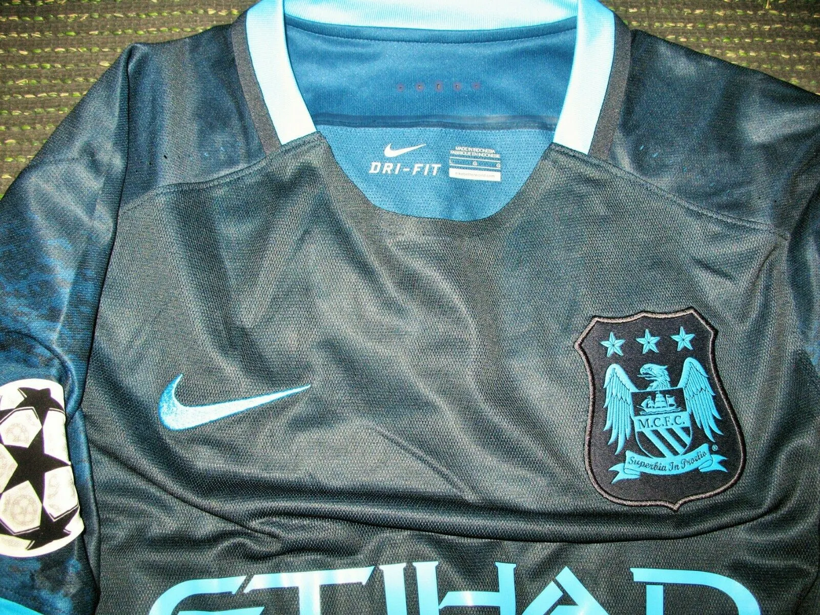 Aguero Manchester City 2015 2016 PLAYER ISSUE Jersey Shirt Camiseta L