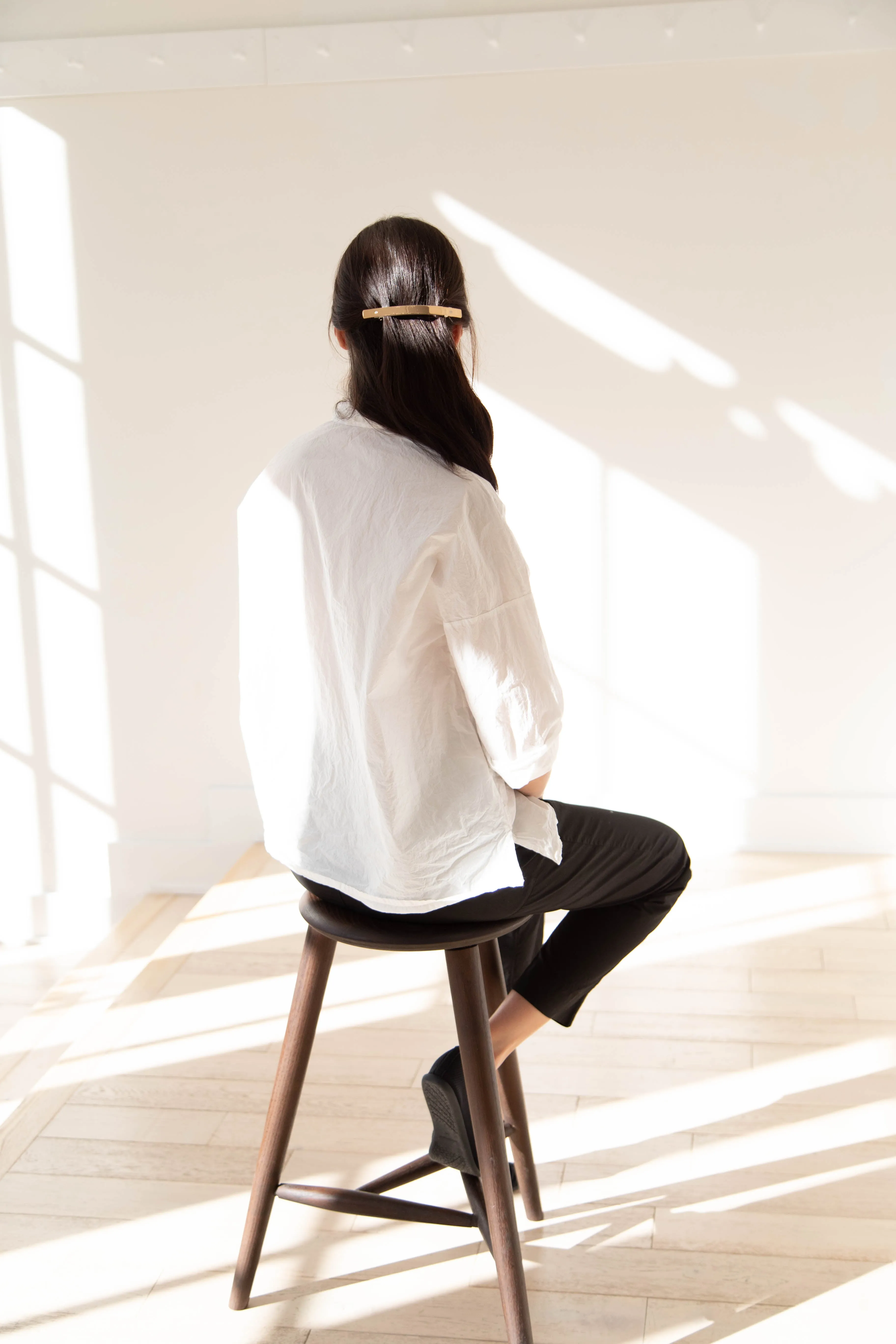 Album di Famiglia | TC Cotton Short Collar Shirt in Milk