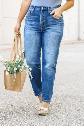 Amber High Rise Mom Jeans (dark wash)