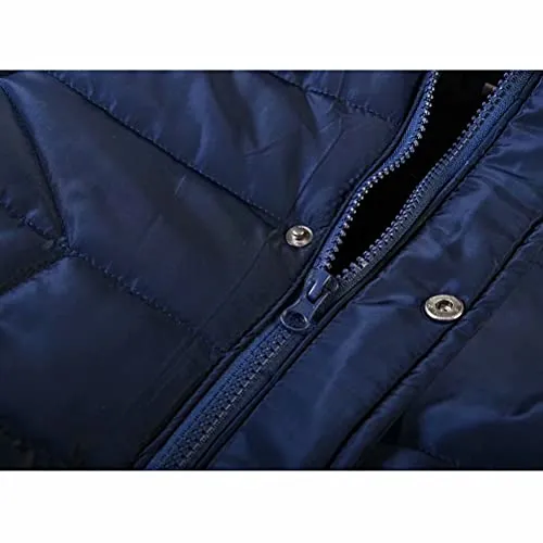 AMIYAN Toddler Boys Girls Down Jacket Hooded Thickened Warm Winter Snowsuit Coat Outerwear(Blue, 1-2T)