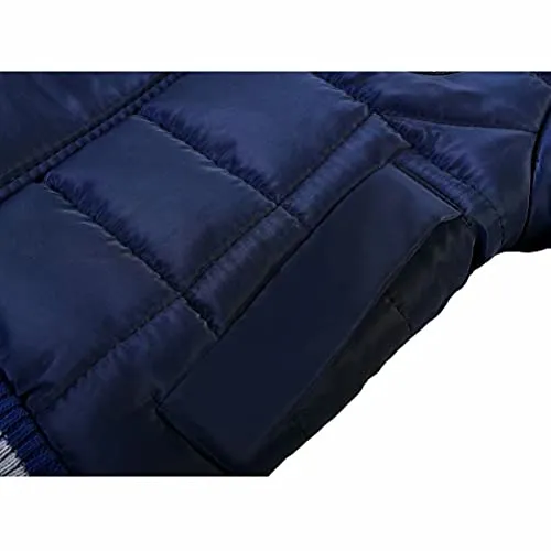 AMIYAN Toddler Boys Girls Down Jacket Hooded Thickened Warm Winter Snowsuit Coat Outerwear(Blue, 1-2T)