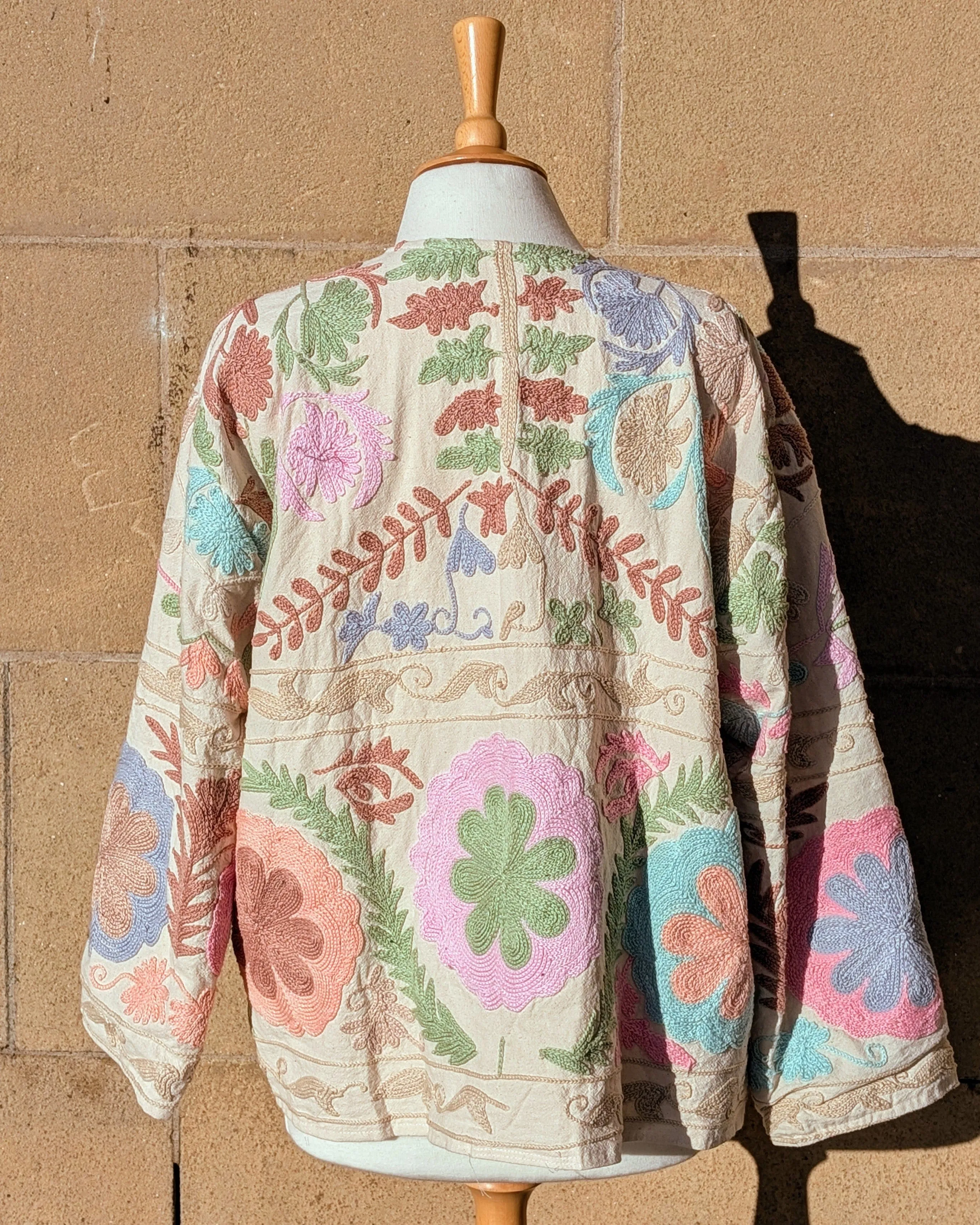 Anushka Pastel Tapestry Suzani Kimono Ladies Jacket No 25