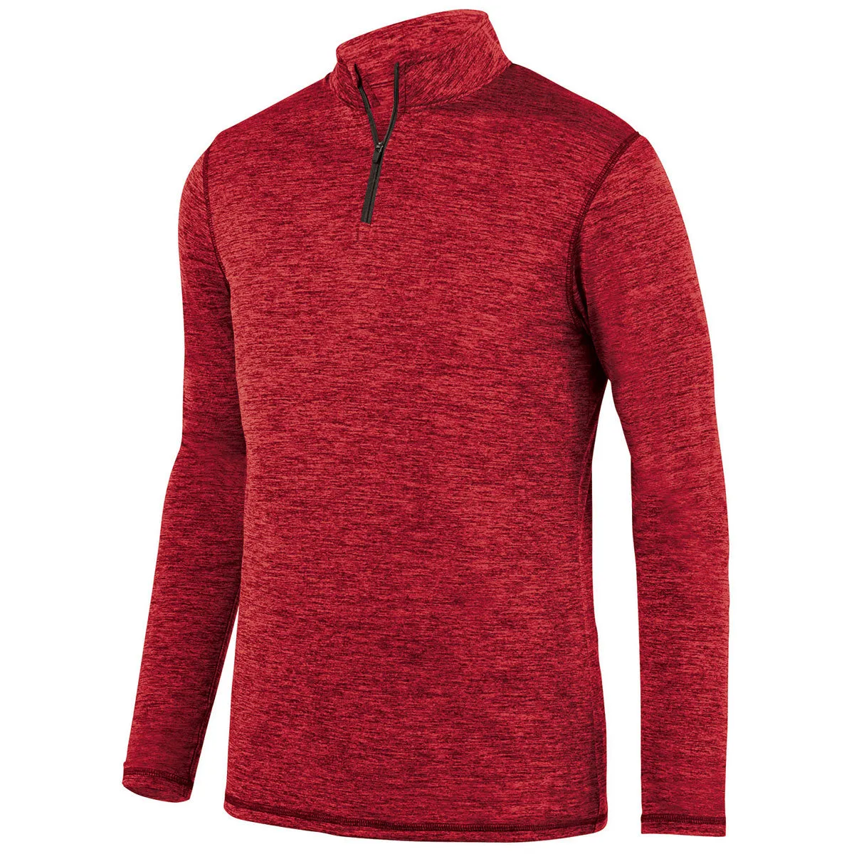 Augusta Sportswear Men's Red Intensify Black Heather Quarter-Zip Pullover