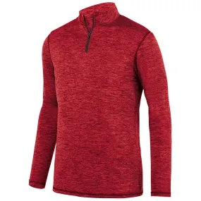 Augusta Sportswear Men's Red Intensify Black Heather Quarter-Zip Pullover