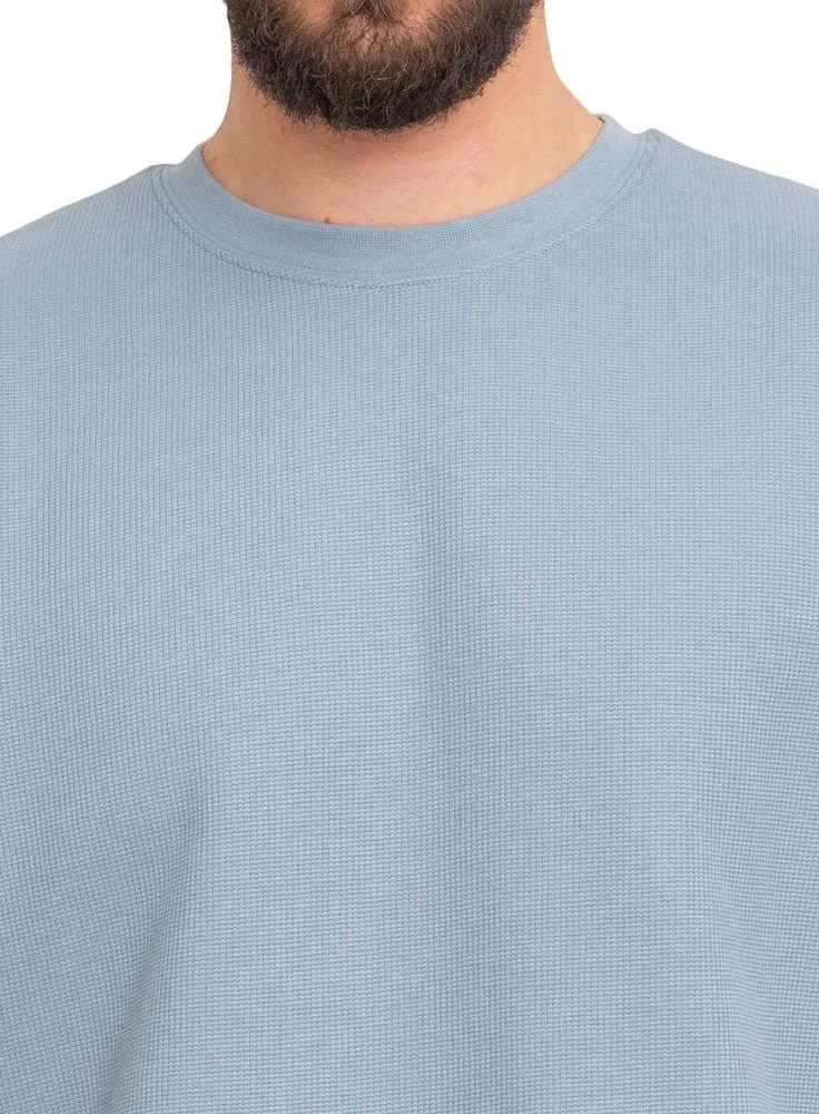 Baby Blue V- Squares O.S Round T-Shirt