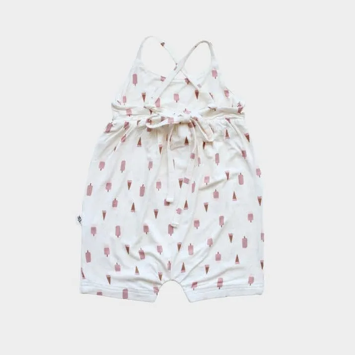 Babysprouts Tie Back Romper in Summer Treats