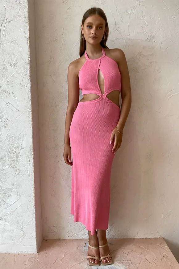 Beyond Limits Knit Dress in Pink