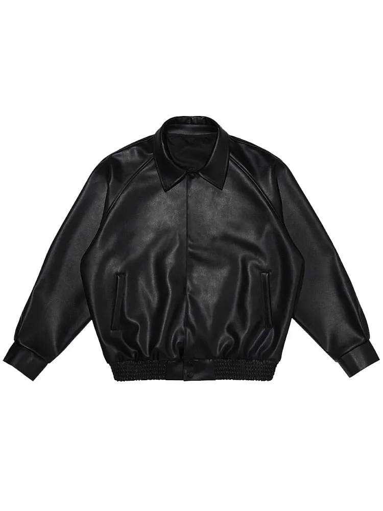 Black Oversized Leather Jacket