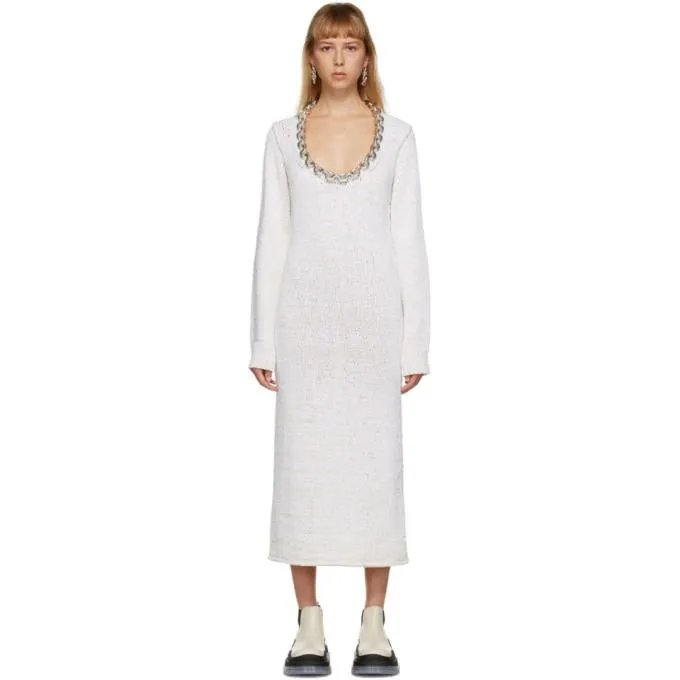 Bottega Veneta Off-White Chain Imperfect Dress