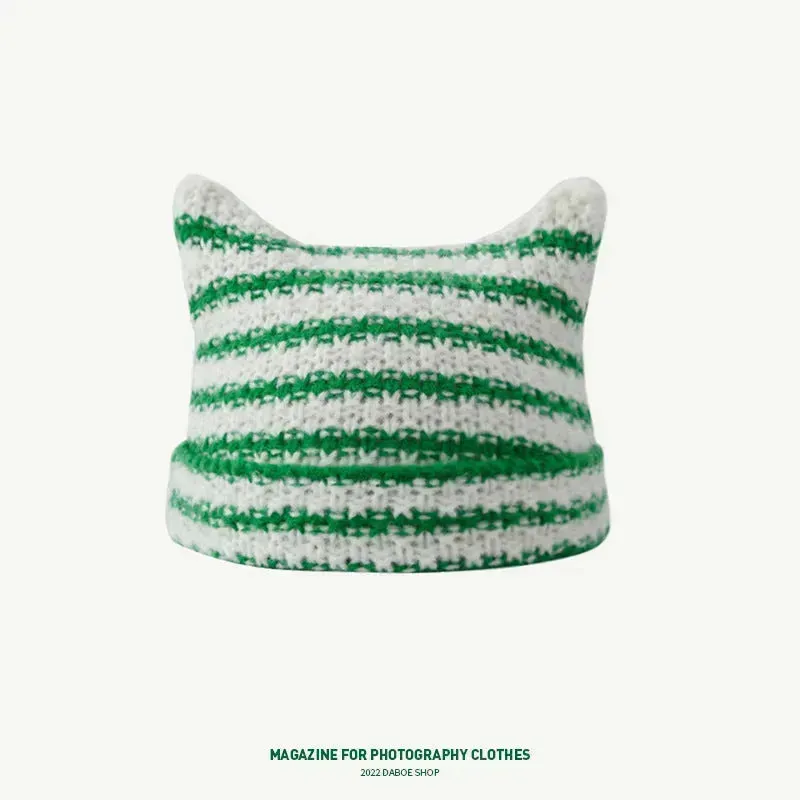 Breathable Windproof Cute Thermal Head Cover Woolen Cap beanies