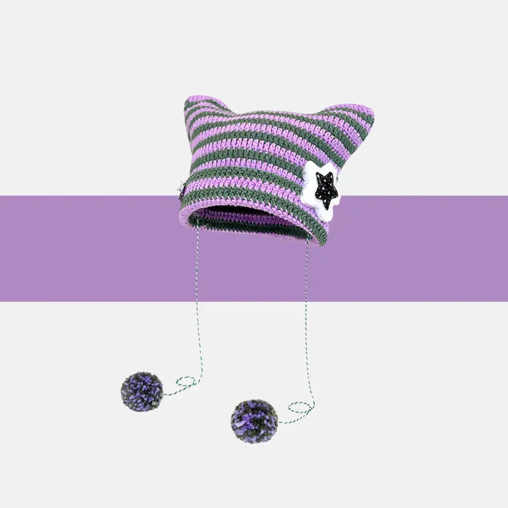 Breathable Windproof Cute Thermal Head Cover Woolen Cap beanies