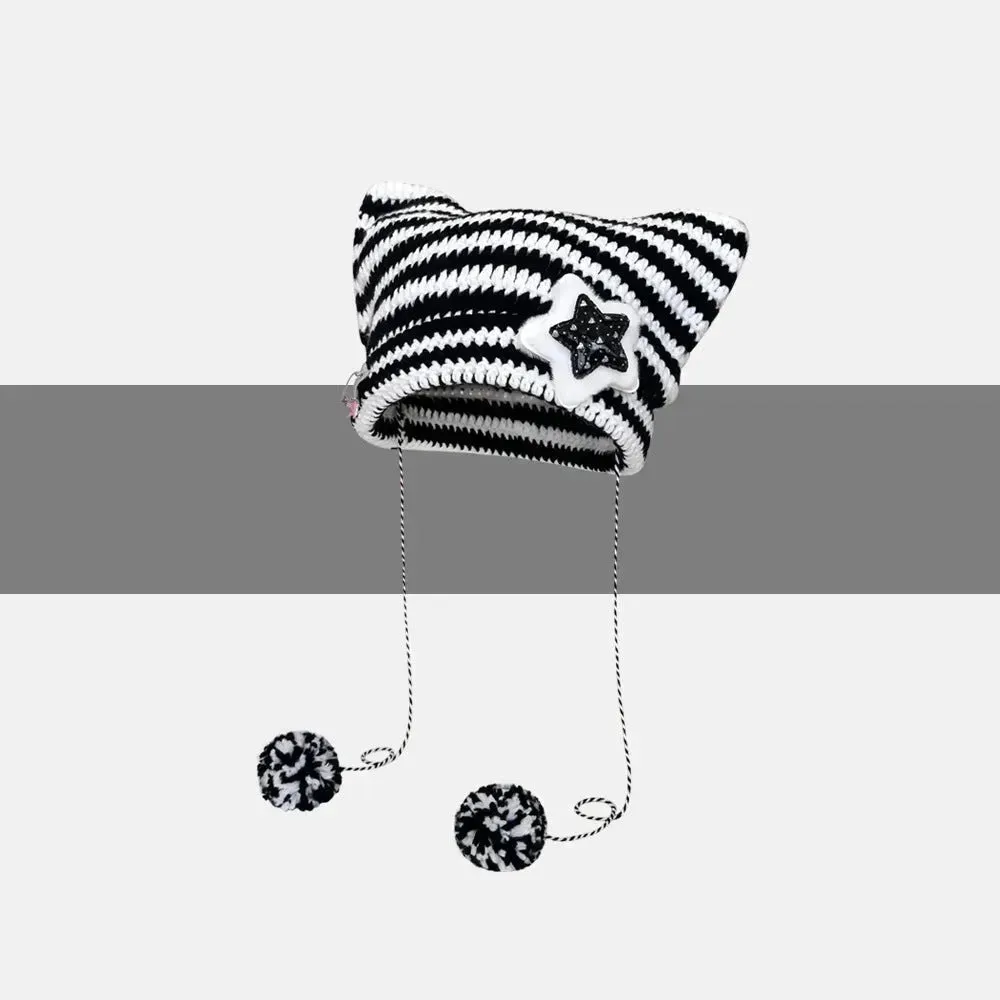 Breathable Windproof Cute Thermal Head Cover Woolen Cap beanies