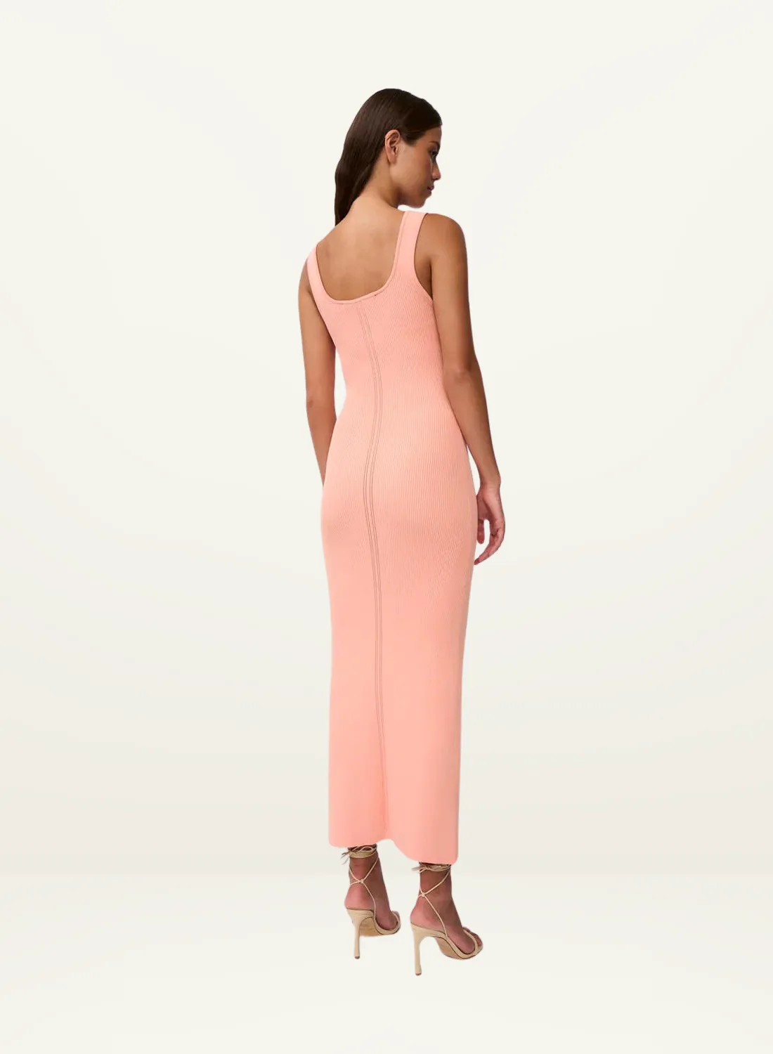 By Johnny Eco Bead Knit Midi Dress in PEACH