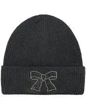 CC BEANIE Rhinestone Ribbon Bow Embellishment C.C Beanie MULTIPLE COLORS