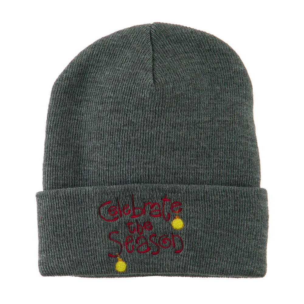 Celebrate the Season with Ornaments Embroidered Beanie