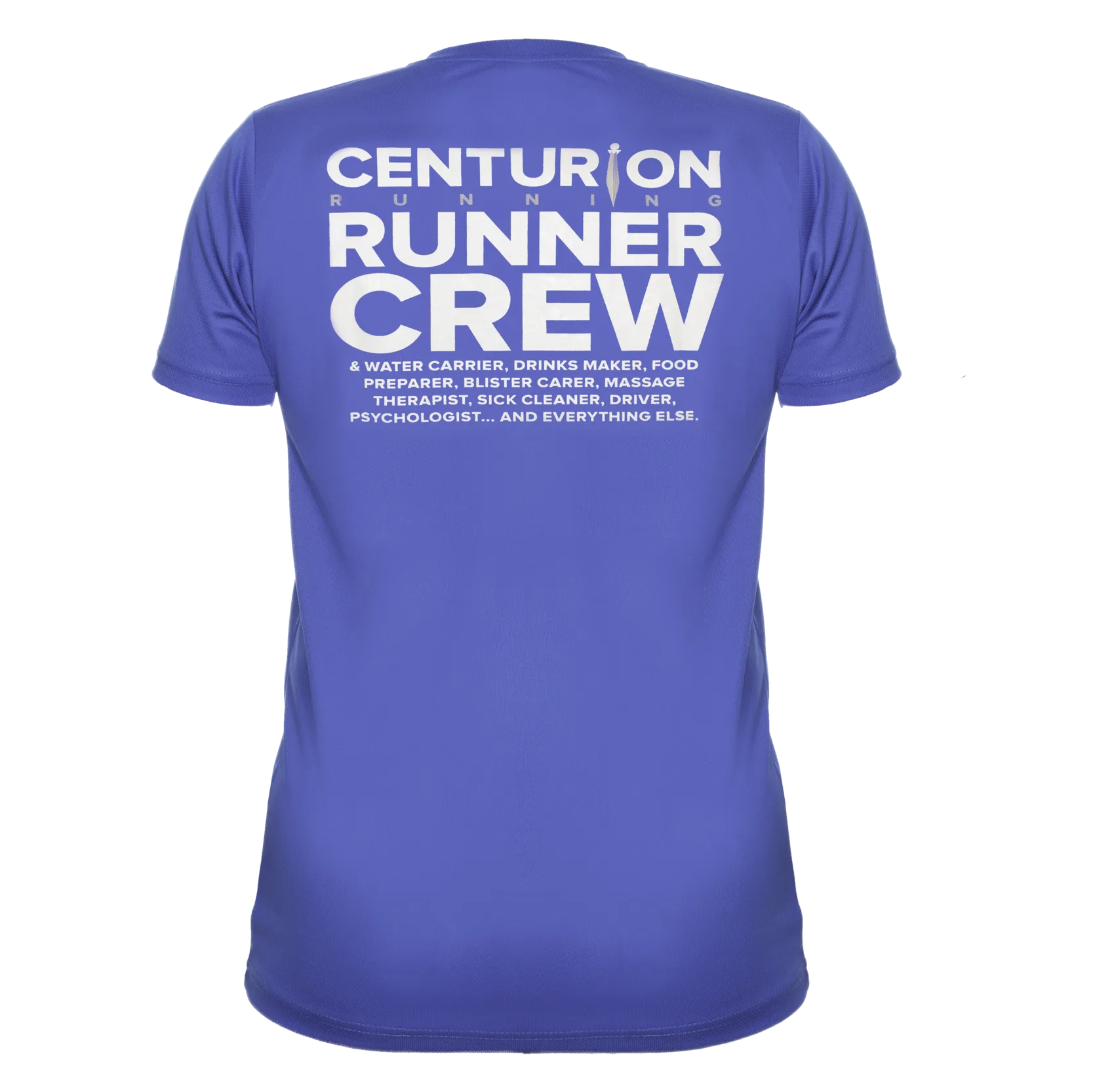 Centurion Running Blue Crew Tee: Mens and Womens