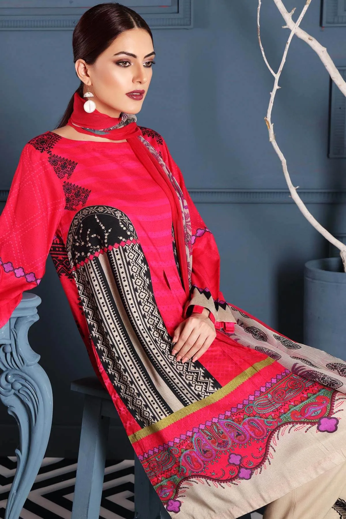Charizma Combinations Embroidered Linen Collection – Ethnic Tale CCW-07