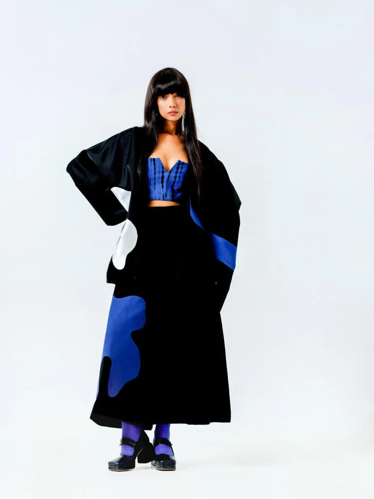 Chia Jacket- (Black   Blue   Natural)
