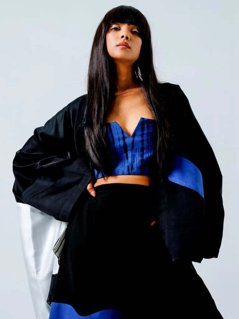Chia Jacket- (Black   Blue   Natural)