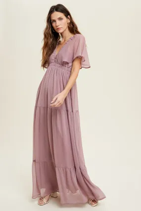 Chiffon Maxi Dress | Mauve