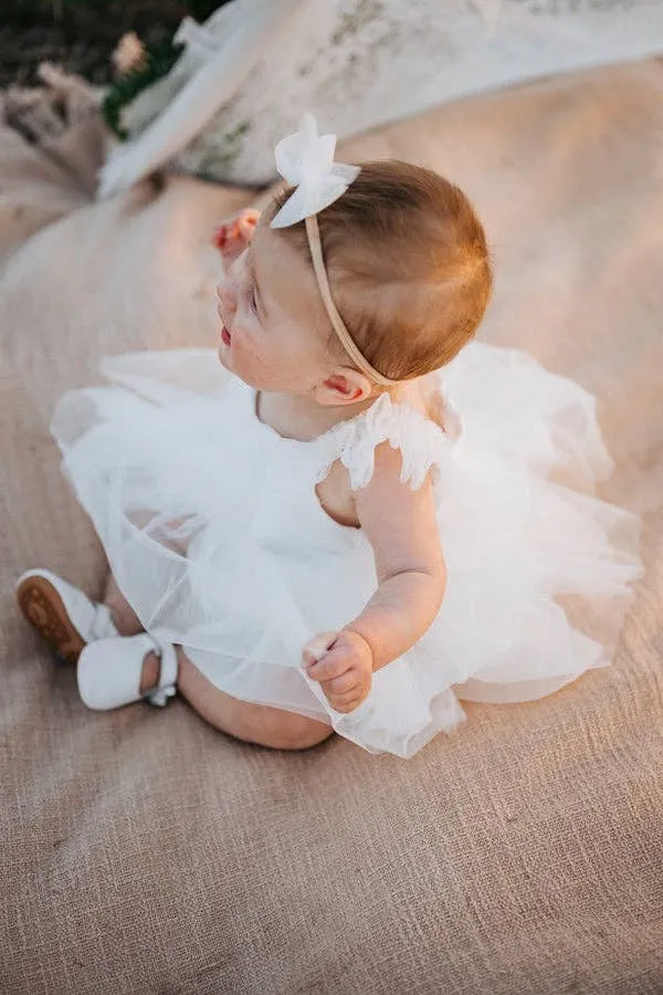 Chloe White Flutter Sleeve Romper