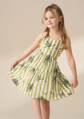 Colletta Green Palm Stripe Sundress