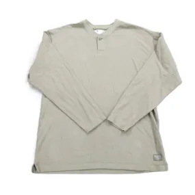 Columbia Sportswear Mens Henley Shirt Long Sleeve 100% Cotton Beige Sizer Large