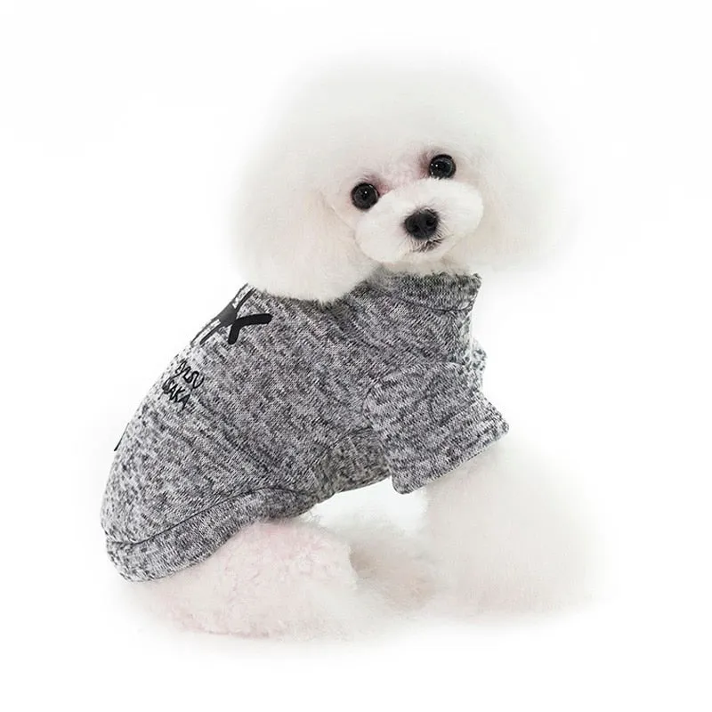 Comfy Soft Fish Print Warm Winter Jacket For Small Dogs