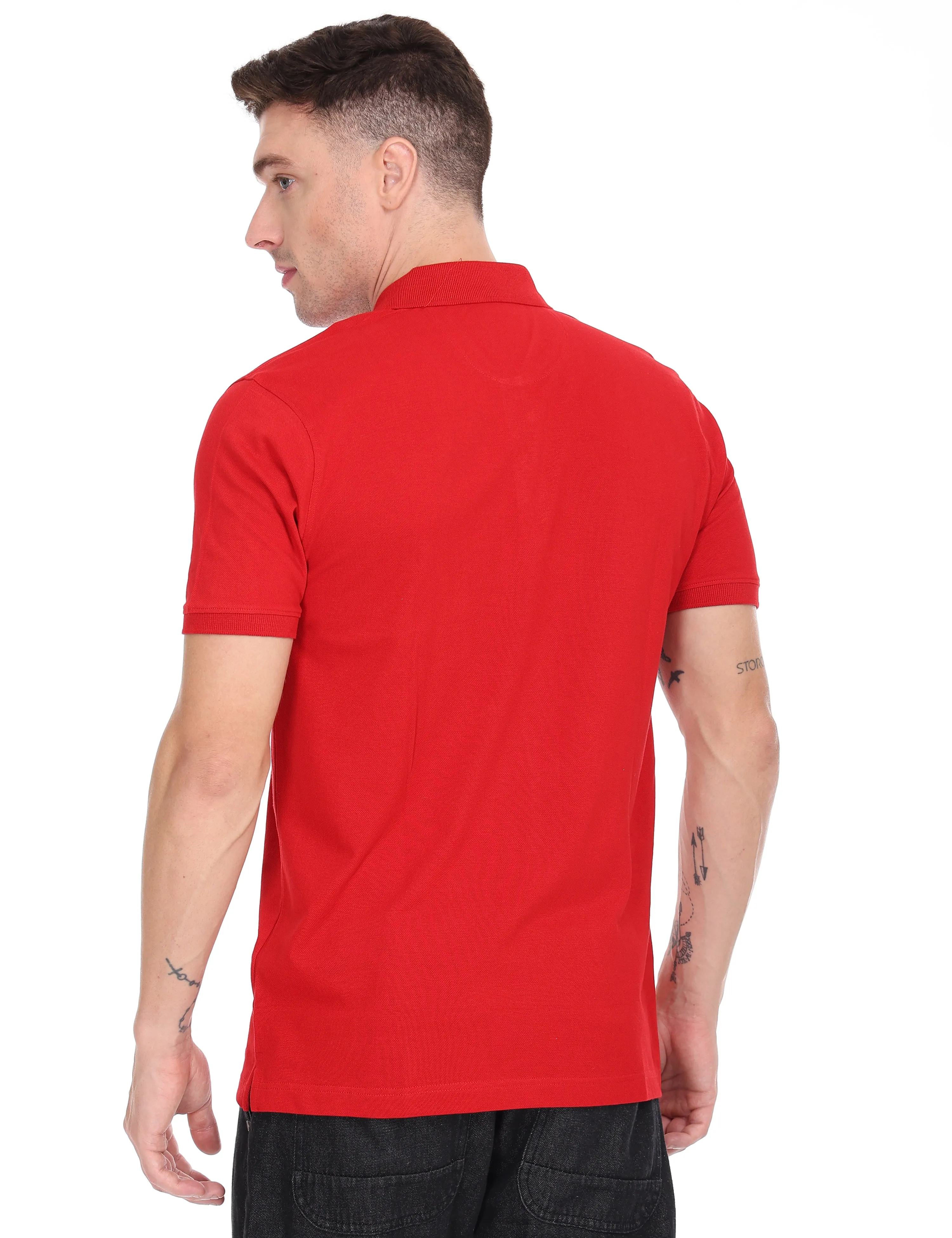 Coral Red Colour T-shirt - 7008