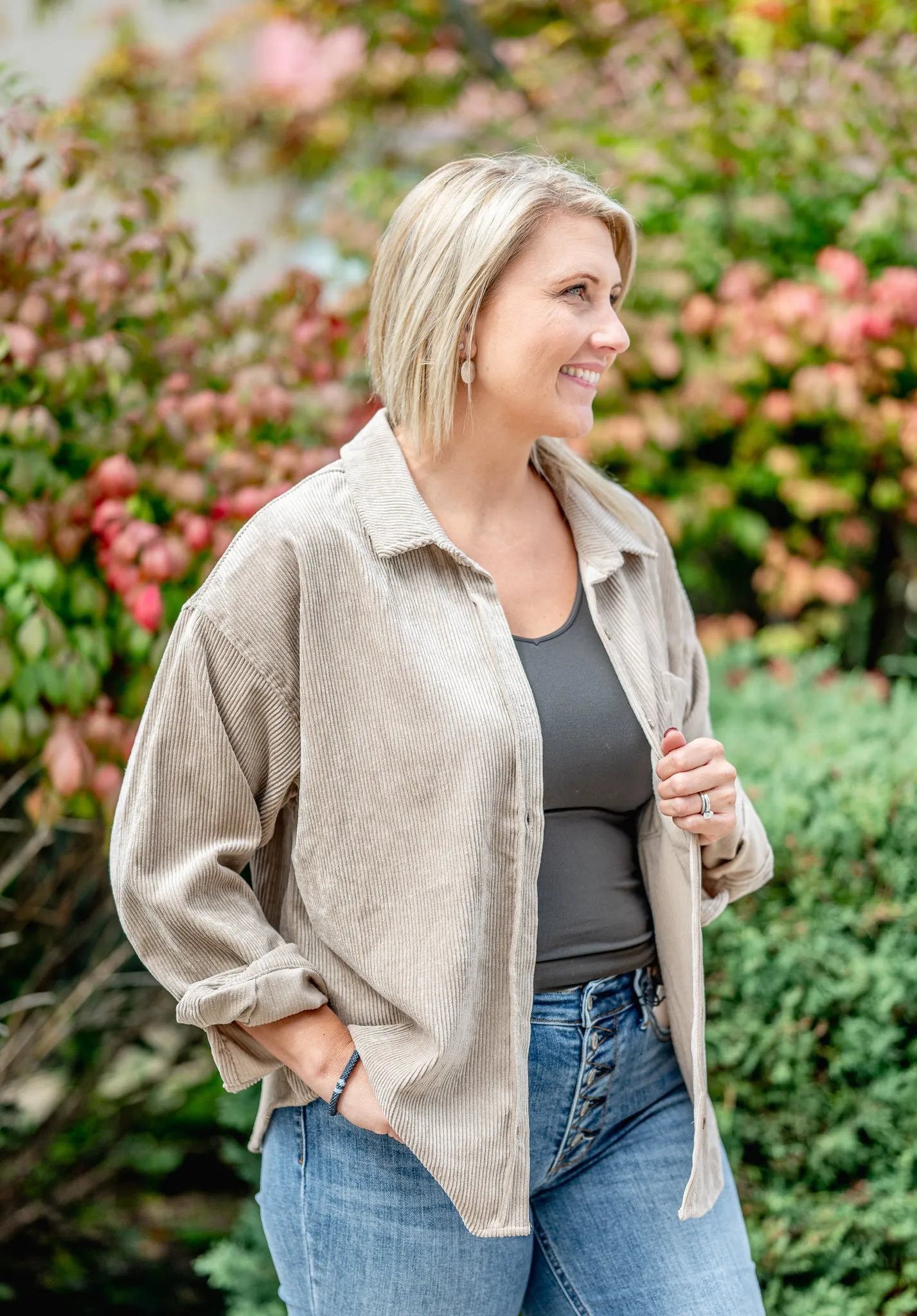 Corduroy One Pocket Shacket