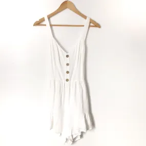Cotton Candy LA White Faux Button Romper- Size S