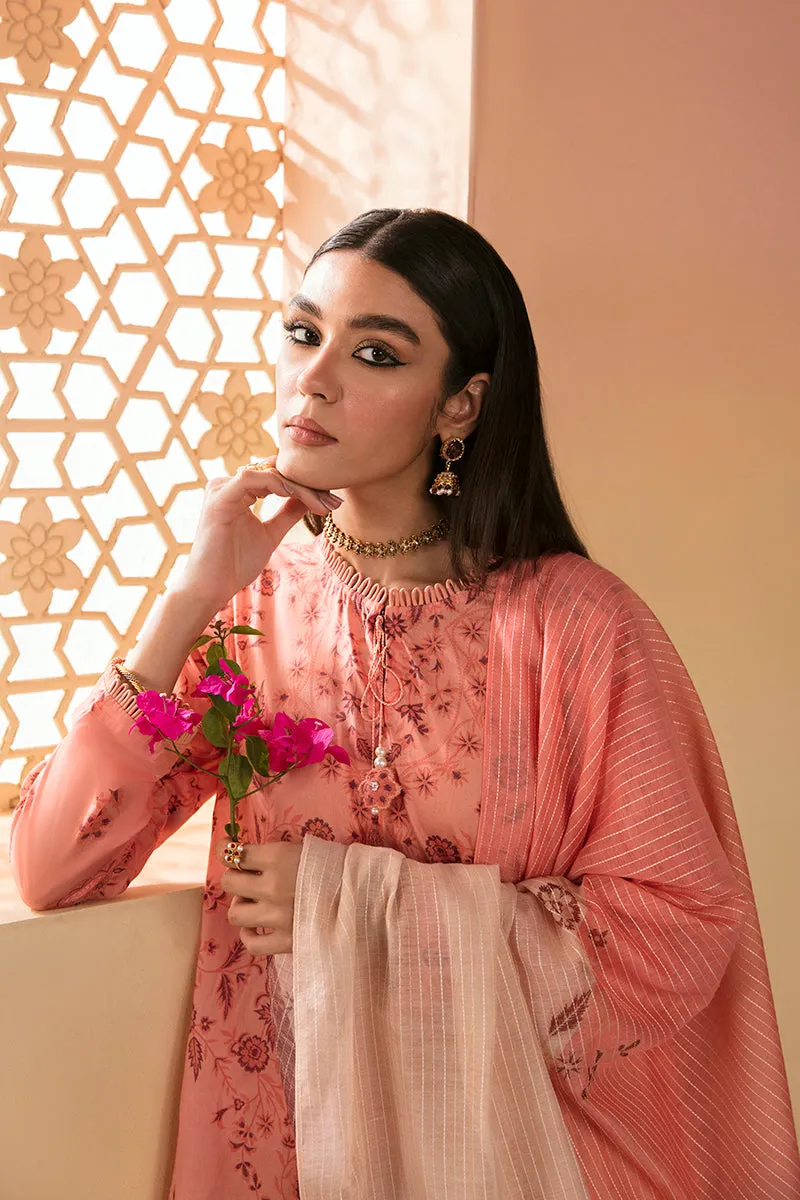 Cross Stitch Festive Eid Lawn Collection Vol-2 – BLUSH PEACH-3PC PRINTED LAWN SUIT