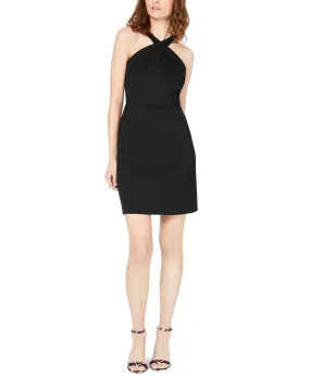 Crossed-Neck Bodycon Dress