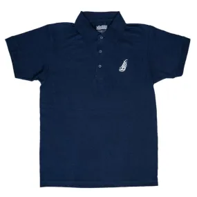 Cursive LB Navy Men's Jersey Polo Shirt