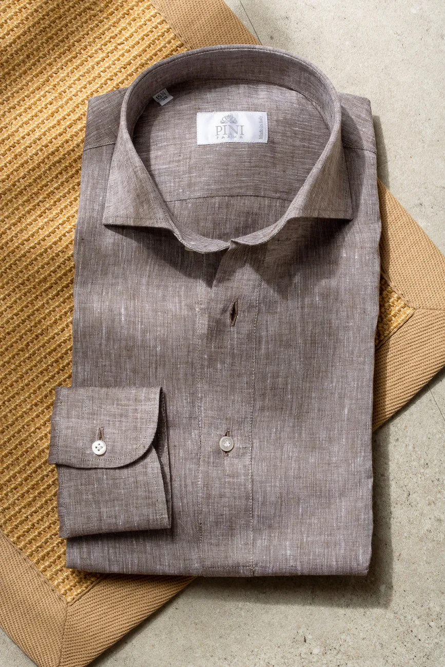 Desert linen popover shirt - Made in Italy