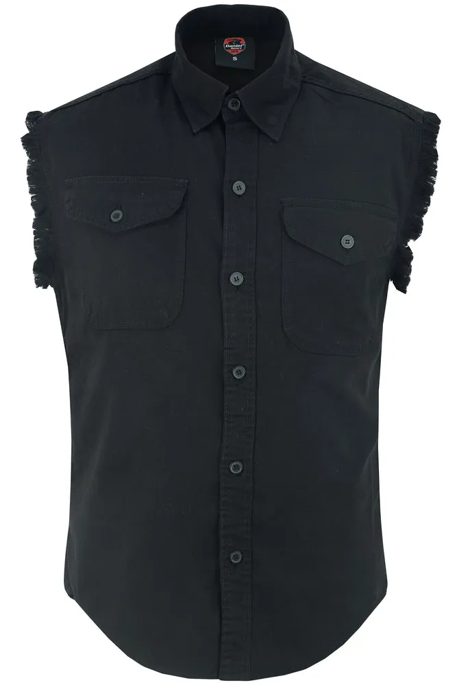 DM6001 Men's Lightweight Sleeveless Denim Shirt - Black