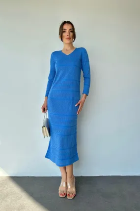 ELS Lined Knit Dress - Blue - Sarnia
