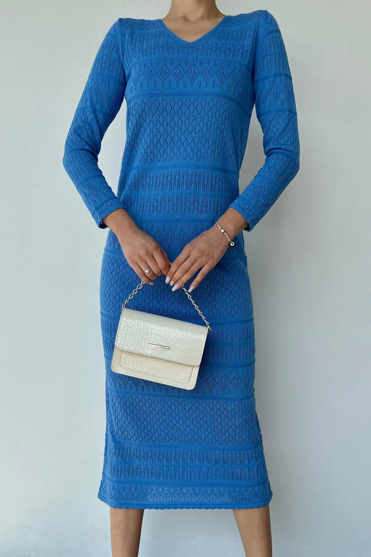 ELS Lined Knit Dress - Blue - Sarnia