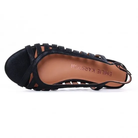 Emilie Karston Women's Lune Ballerina Sandals- Black