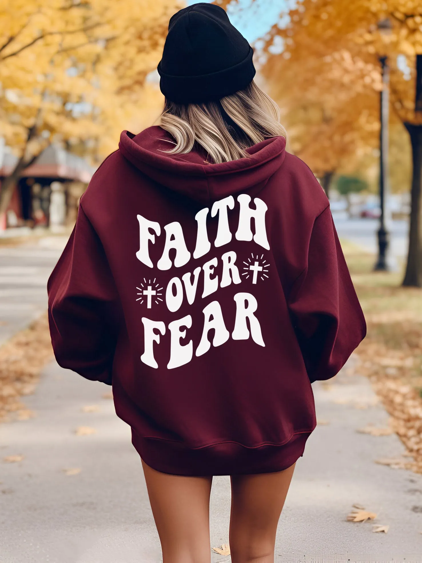 Faith Over Fear Hoodie - DOUBLE SIDED - New!