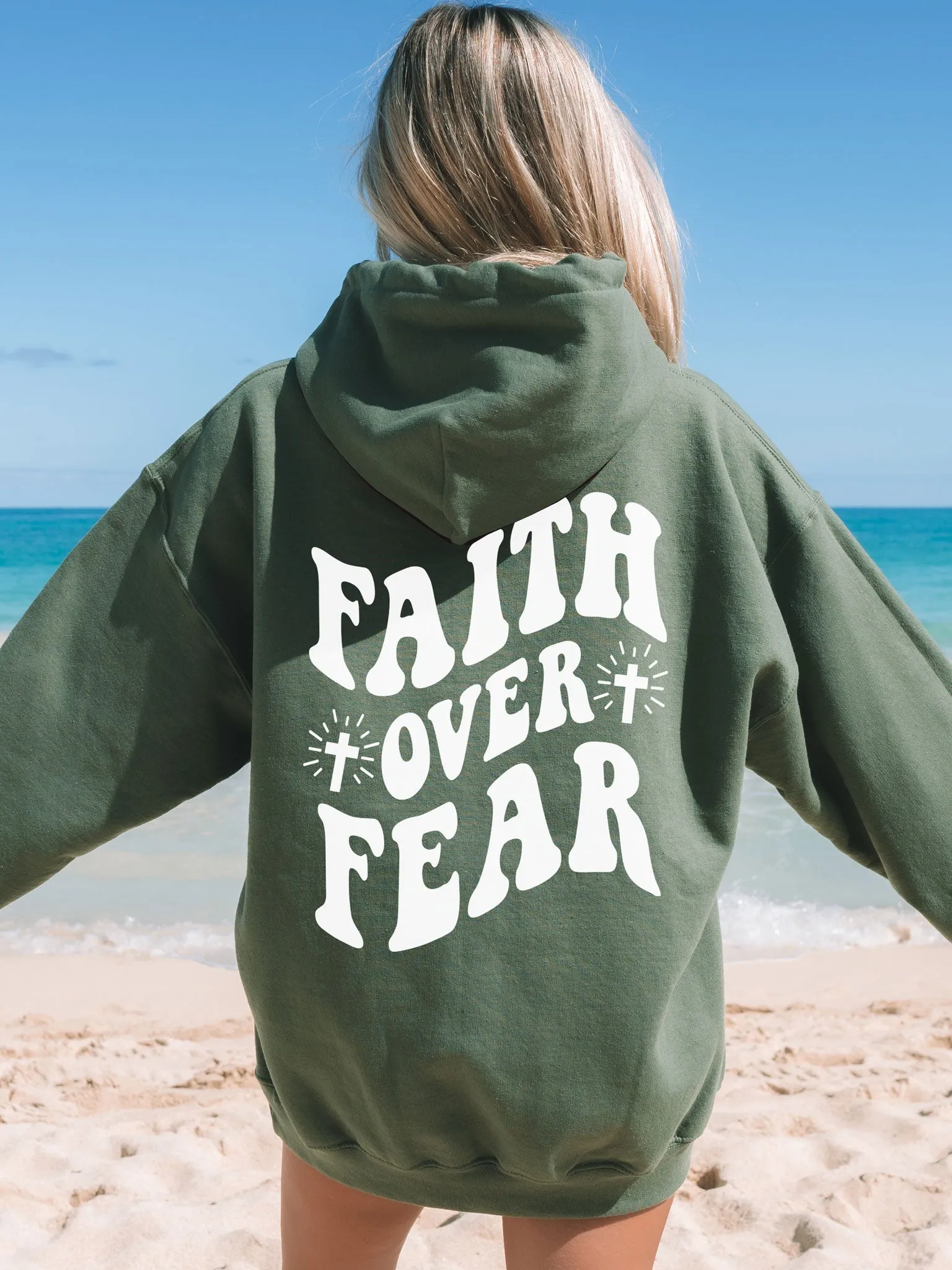 Faith Over Fear Hoodie - DOUBLE SIDED - New!