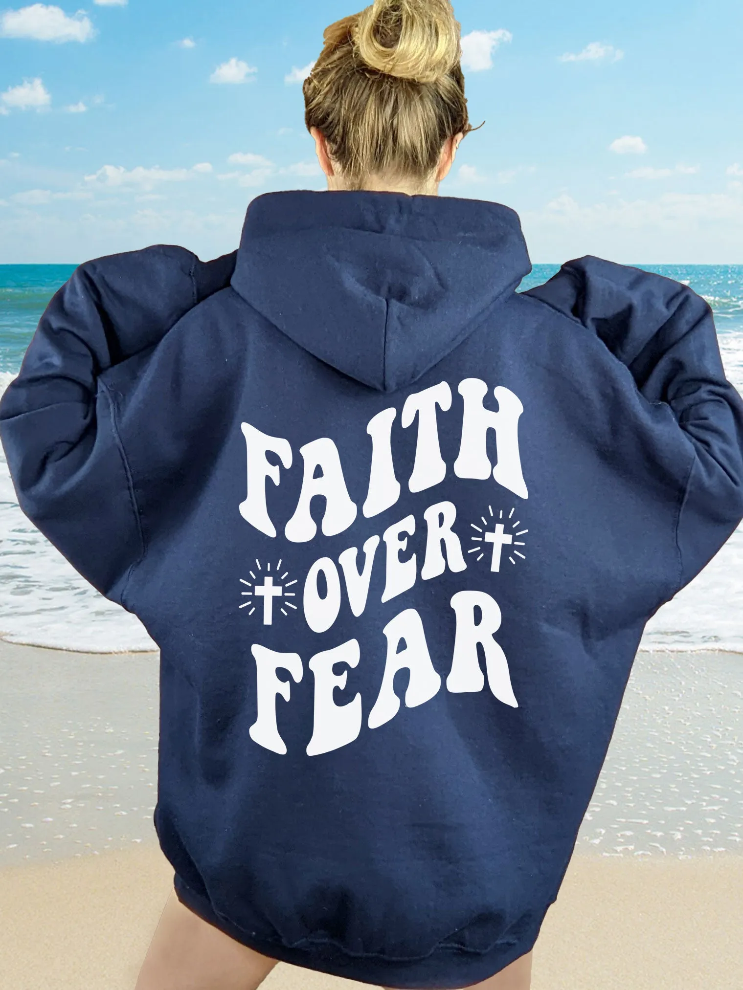 Faith Over Fear Hoodie - DOUBLE SIDED - New!