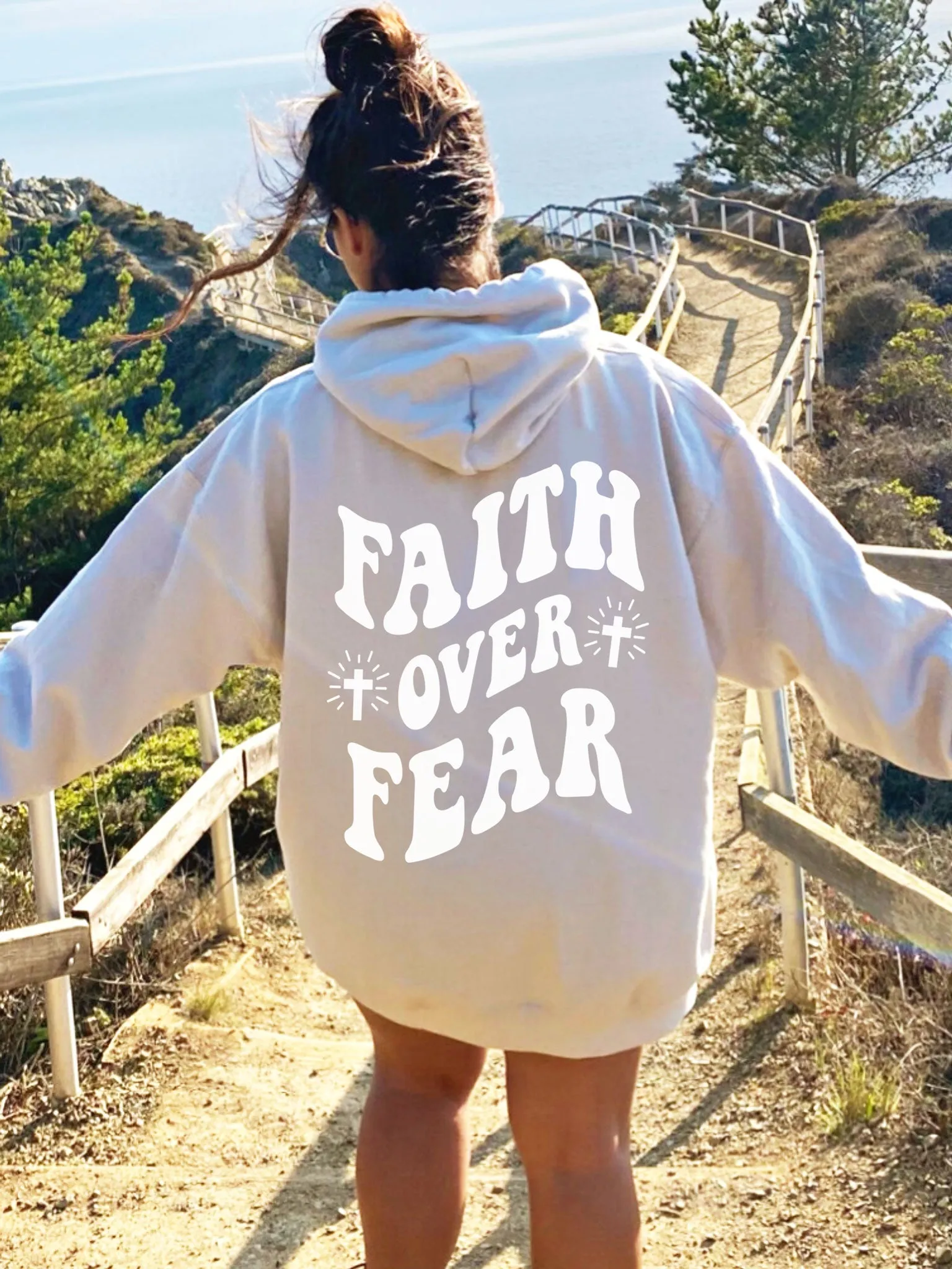 Faith Over Fear Hoodie - DOUBLE SIDED - New!