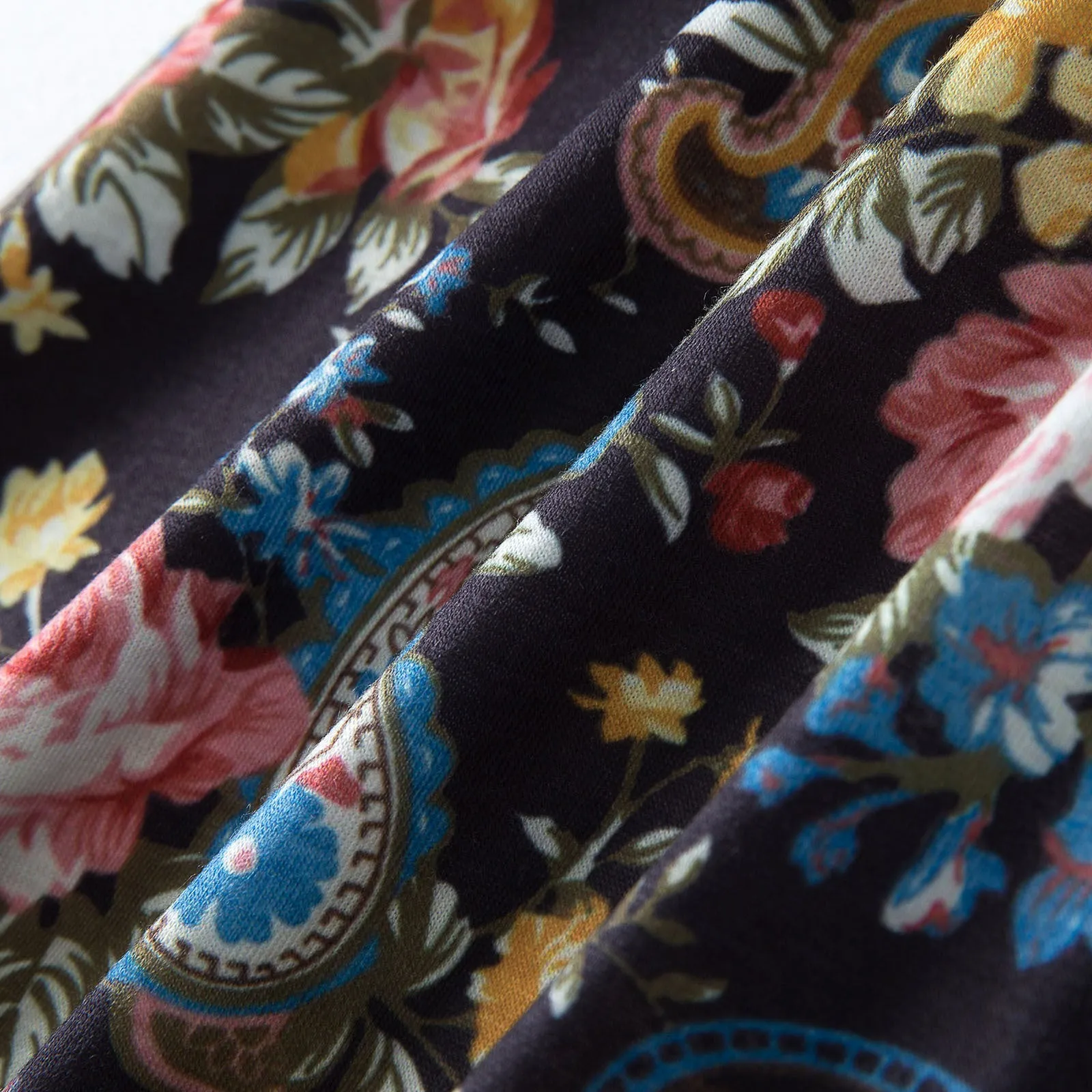 Family Matching Floral Print Splicing Dresses and T-shirts Sets