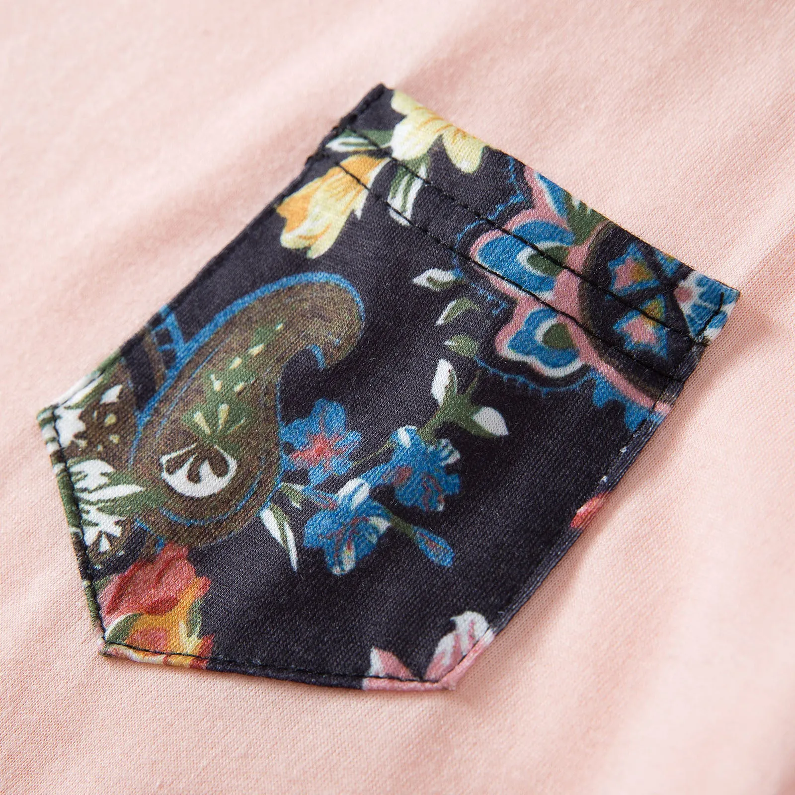 Family Matching Floral Print Splicing Dresses and T-shirts Sets