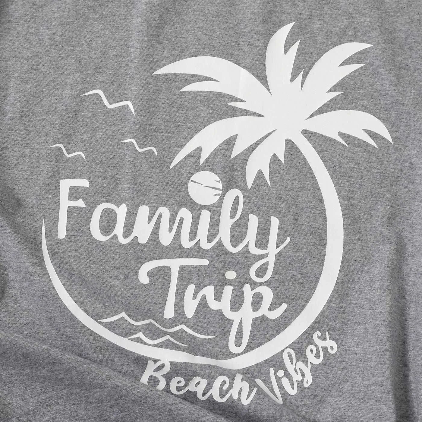 Family Matching Outfits Coconut Tree & Letter Print T-shirts