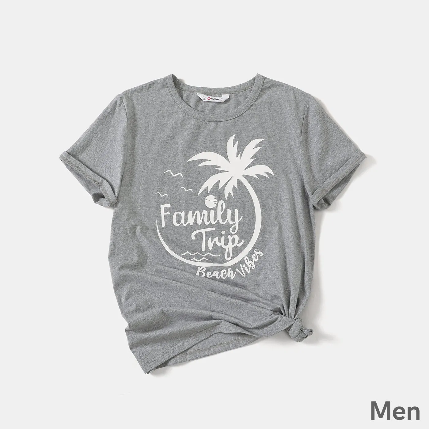 Family Matching Outfits Coconut Tree & Letter Print T-shirts