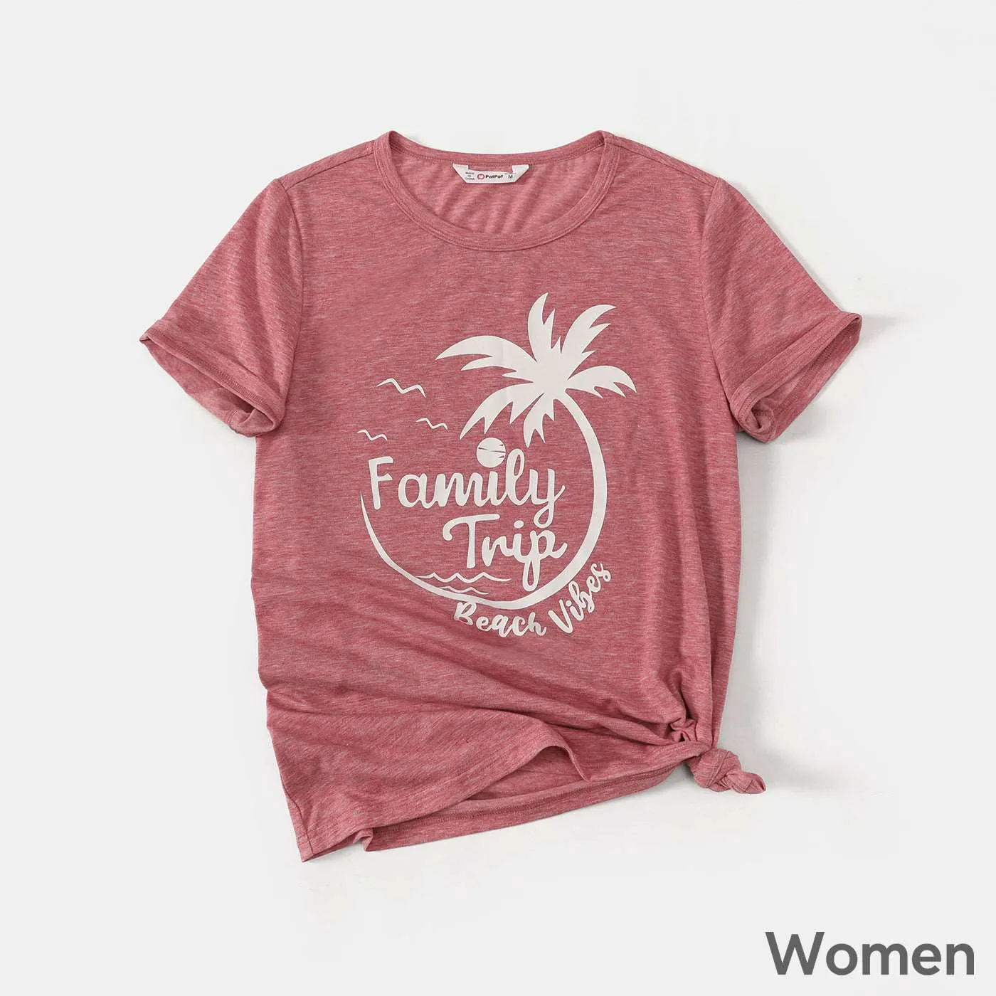 Family Matching Outfits Coconut Tree & Letter Print T-shirts